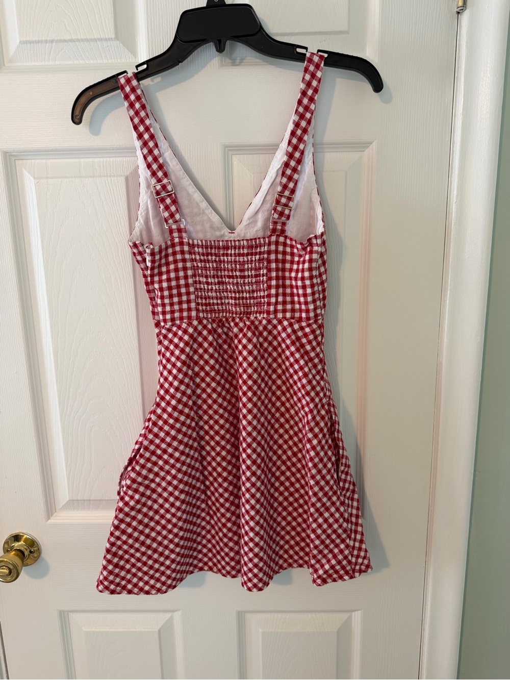 Abercrombie & Fitch Red and White Gingham Dress with Side Zipper - Picture 2 of 4